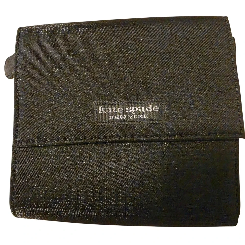 Vintage Kate Spade New York Black Glitter Crossbody Wallet Bag 2224-B  Mini